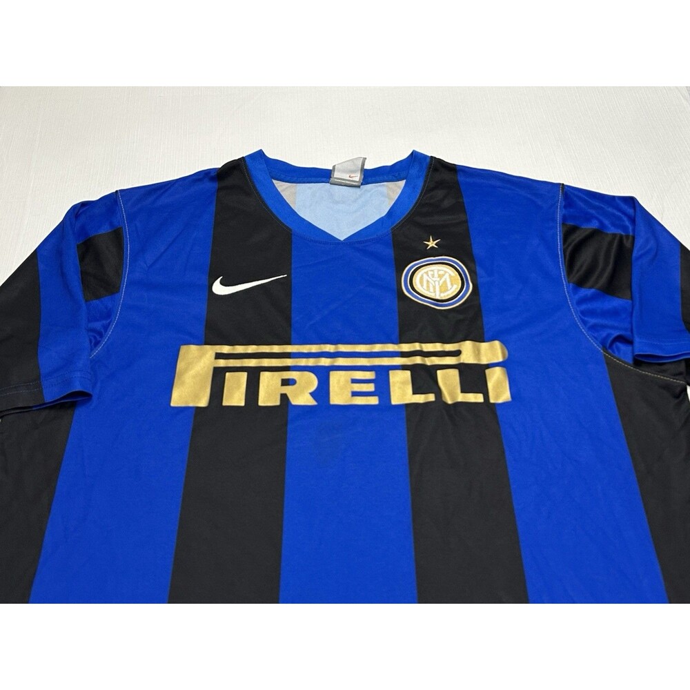NikeFIT Inter Milan 2008-09 Home Soccer Jersey Size Large Black Blue 339842-490 - Picture 2 of 15